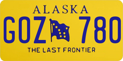 AK license plate GOZ780