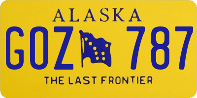 AK license plate GOZ787