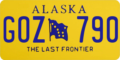 AK license plate GOZ790