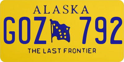 AK license plate GOZ792