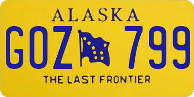 AK license plate GOZ799