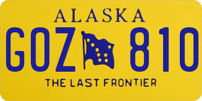 AK license plate GOZ810