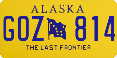 AK license plate GOZ814