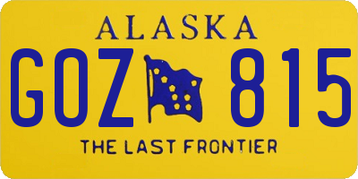 AK license plate GOZ815