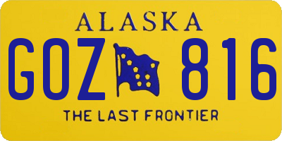AK license plate GOZ816