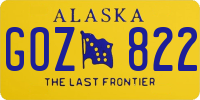AK license plate GOZ822