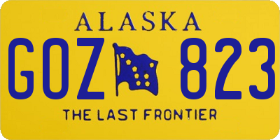 AK license plate GOZ823