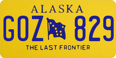 AK license plate GOZ829