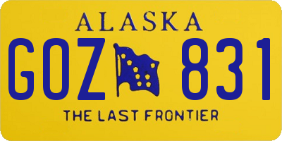 AK license plate GOZ831