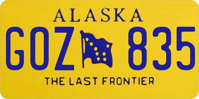 AK license plate GOZ835