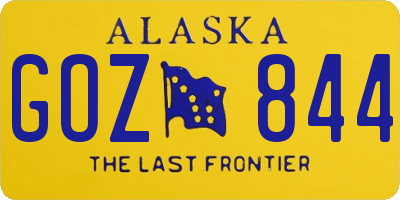 AK license plate GOZ844