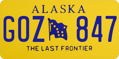 AK license plate GOZ847
