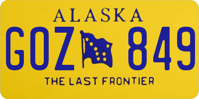 AK license plate GOZ849