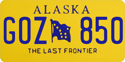 AK license plate GOZ850