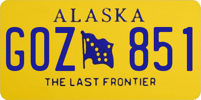 AK license plate GOZ851
