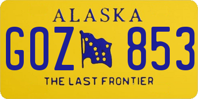 AK license plate GOZ853