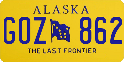AK license plate GOZ862
