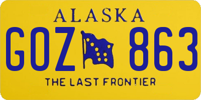 AK license plate GOZ863