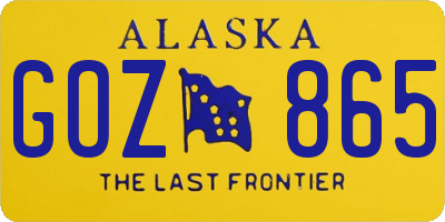 AK license plate GOZ865
