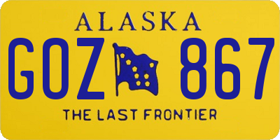 AK license plate GOZ867