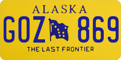 AK license plate GOZ869