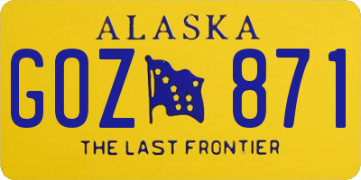 AK license plate GOZ871
