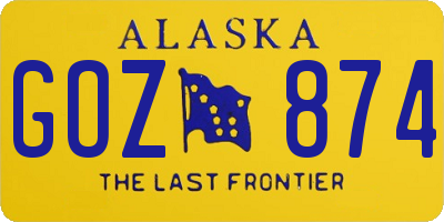 AK license plate GOZ874