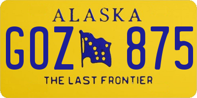 AK license plate GOZ875