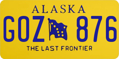 AK license plate GOZ876