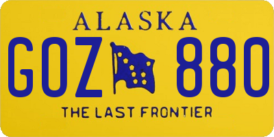 AK license plate GOZ880