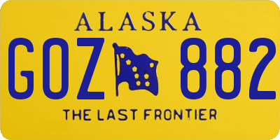 AK license plate GOZ882