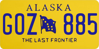 AK license plate GOZ885