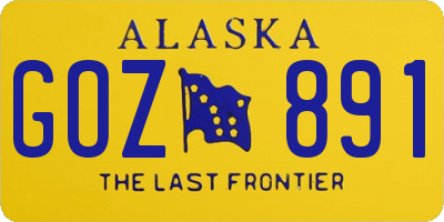 AK license plate GOZ891