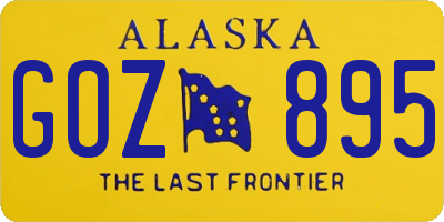 AK license plate GOZ895