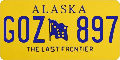 AK license plate GOZ897