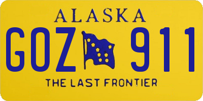 AK license plate GOZ911