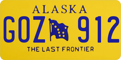 AK license plate GOZ912