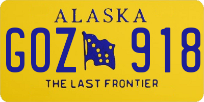 AK license plate GOZ918