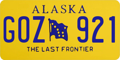 AK license plate GOZ921