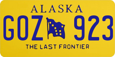 AK license plate GOZ923