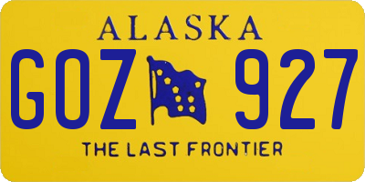 AK license plate GOZ927