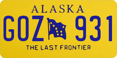 AK license plate GOZ931