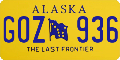 AK license plate GOZ936