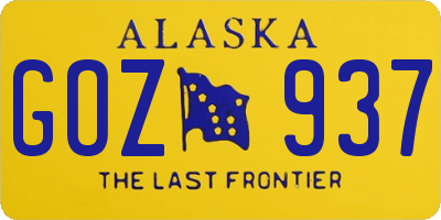 AK license plate GOZ937