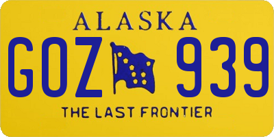 AK license plate GOZ939