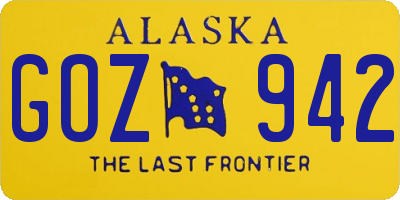 AK license plate GOZ942