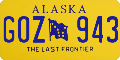 AK license plate GOZ943