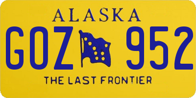 AK license plate GOZ952