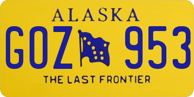 AK license plate GOZ953