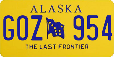 AK license plate GOZ954
